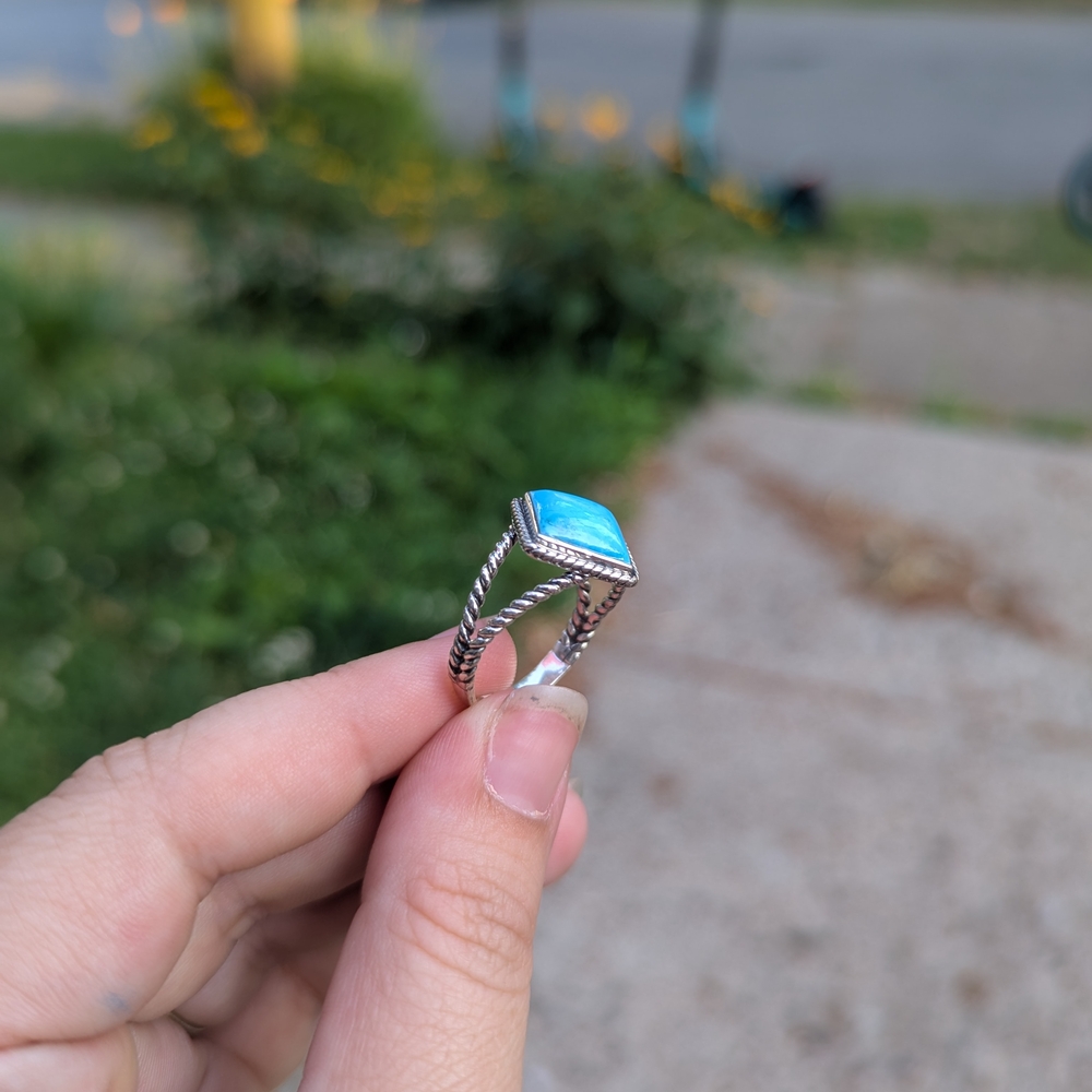 Turquoise Silver Ring - Picture 7 of 9
